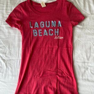 RARE VINTAGE Y2K 2000's Pink Laguna Beach Hollister Tshirt